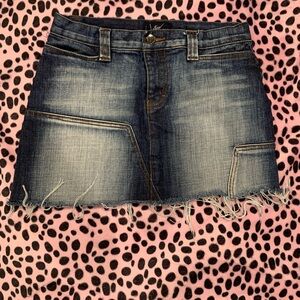 Jordache Blue Frayed Mini Skirt
